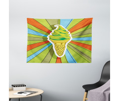 Ice Cream on a Cone Wide Tapestry