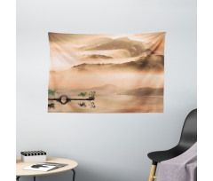 Chinese Lake Landscape Wide Tapestry