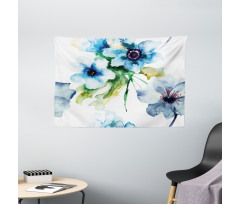 Summer Flowers Growth Wide Tapestry