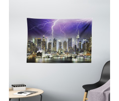 Storm Thunder in New York Wide Tapestry