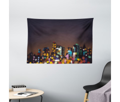 Abstract Cityscape Bokeh Wide Tapestry