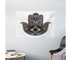 Bohemian Vintage Doodle Wide Tapestry