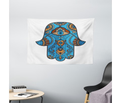 Curly Paisley Vintage Eye Wide Tapestry