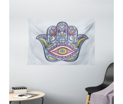 Spring Bloom Style Doodle Wide Tapestry