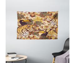 Tropical Bengal Toucan Wide Tapestry