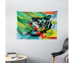 Abstract Bengal Tiger Wide Tapestry