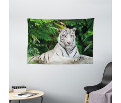 Albino Bengal Cat on Rock Wide Tapestry