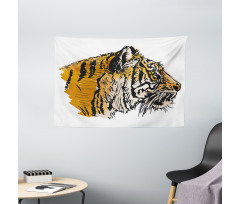 Sketch Bengal Carnivore Wide Tapestry