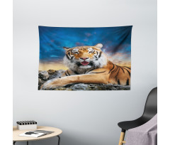 Calm Wild Animal Sunset Wide Tapestry