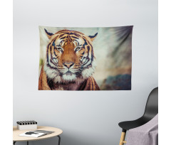 Large Calm Wild Cat Blur Wide Tapestry