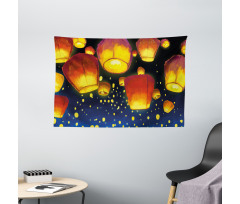 Floating Fanoos Chinese Wide Tapestry