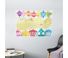 Colorful Framework Wide Tapestry