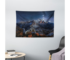 Italy Mountains Milky Way Wide Tapestry