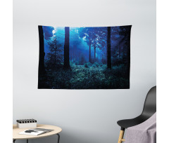 Misty Fall Nature Scenery Wide Tapestry