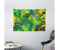 Exotic Leaves Watercolor Wide Tapestry