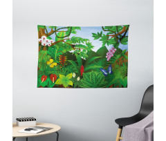 Lively Forest Trees Wide Tapestry