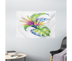 Abstract Colored Leaves Wide Tapestry