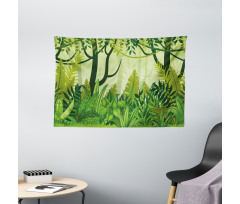 Cartoon Rainforest Wide Tapestry