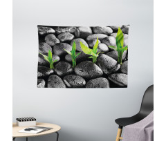 Basalt Stones Bamboo Wide Tapestry