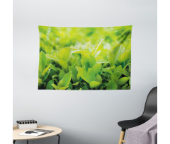 Lush Green Leaves Wide Tapestry