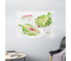Watercolor Super Food Wide Tapestry