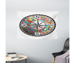 Flags of Globe Unity Wide Tapestry