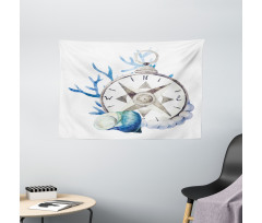 Watercolor Nautical Wide Tapestry