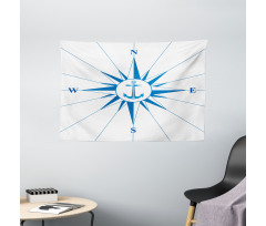 Blue Windrose Anchor Wide Tapestry