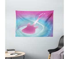 Guitar Music Vibrant Wide Tapestry