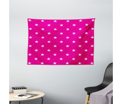 White Stars Girlish Wide Tapestry