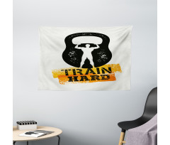 Aged Kettlebell Athlete Wide Tapestry