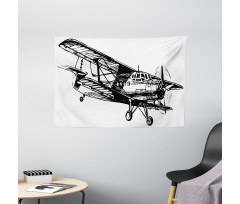 Sketch Art Wide Tapestry