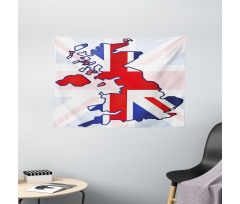 Country Map Flag Wide Tapestry