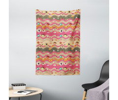 Wavy Lines Groovy Hippie Tapestry