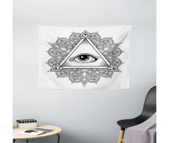 Vintage Tattoo Boho Occult Wide Tapestry