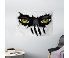 Evil Eyes Black Cat Danger Wide Tapestry