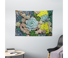 Miniature Plants Stones Wide Tapestry