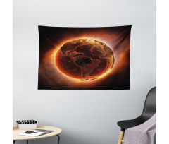 Vivid Burning Earth Heat Wide Tapestry