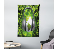 Headphones Music Globe Tapestry