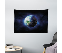 Calm Starry Outer Space Wide Tapestry