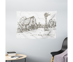 Rustic Farmhouse Barn Wide Tapestry