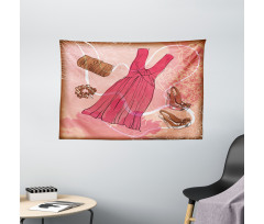 Floral Pink Wide Tapestry