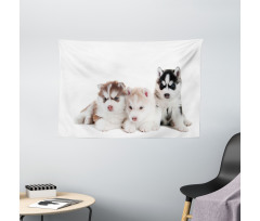 Puppy Friends Wide Tapestry