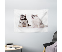 Furry Doggies Wide Tapestry