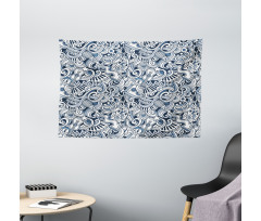 Music Doodle Art Wide Tapestry