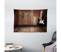 Guitar Wood Room Wide Tapestry