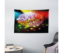 Vivid Disco Ball Wide Tapestry