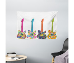 Colorful Flowers Star Wide Tapestry