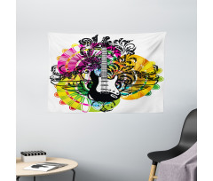 Floral Vibrant Wide Tapestry