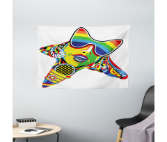 Rainbow Color Art Wide Tapestry